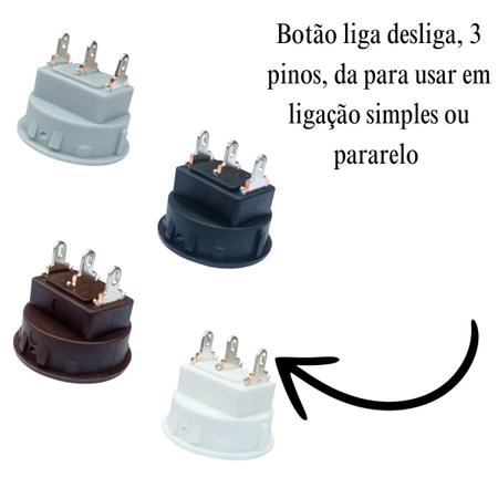 Imagem de Botão Chave Interruptor Bolha Simples Paralelo Gota Bolinha De Embutir Moveis Mdf Fino Acabamento 23mm 