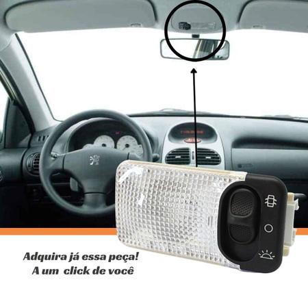 Imagem de Botão Interruptor Luz Cortesia Teto Peugeot 206 2000 2001 2002 2003 2004 2005 2006 2007 2008BR