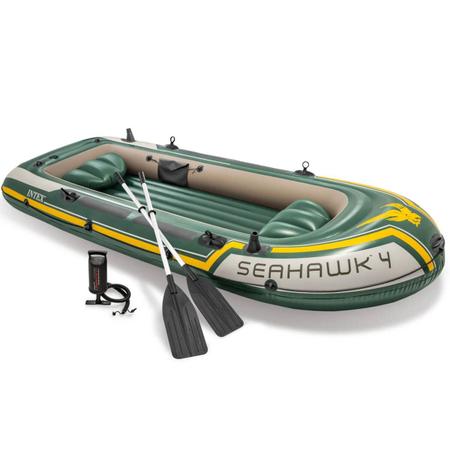 Bote Inflável Para Pesca 4 Pessoas 400kg Barco Intex Seahawk Par