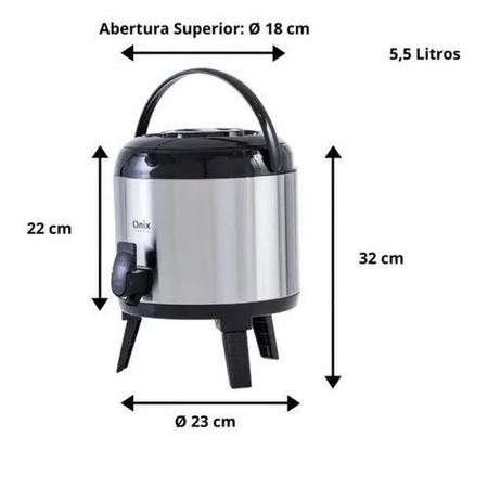 Botijão garrafão térmico de inox 5,5 litros - 1257 - paramount Imagem de Botijão garrafão térmico de inox 5,5 litros - 1257 - paramount