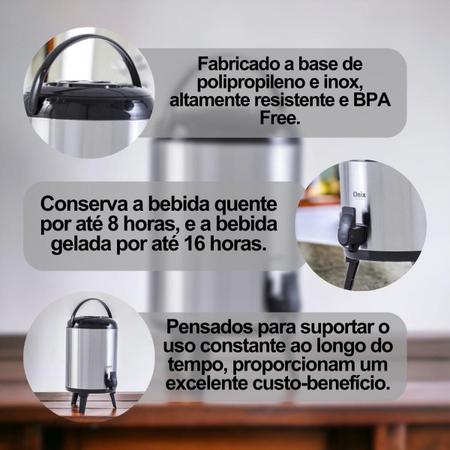 Imagem de Botijão Garrafão Térmico De Inox 9,5 Litros Agua Café Com Alça