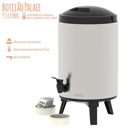 Botijão Garrafão Térmico Palace Inox 9,5 Litros com Tripé e Torneira - Soprano Imagem de Botijão Garrafão Térmico Palace Inox 9,5 Litros com Tripé e Torneira - Soprano