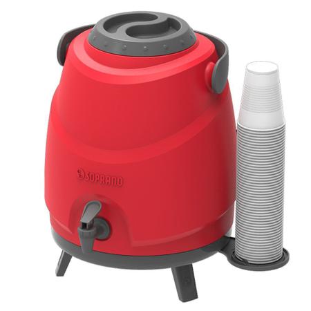 Botijão Térmico Aspen 9 Lt Porta Copos Vermelho Soprano Imagem de Botijão Térmico Aspen 9 Lt Porta Copos Vermelho Soprano
