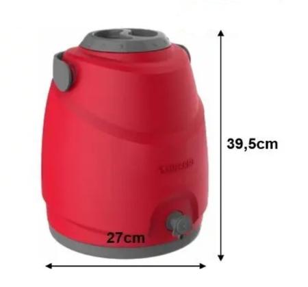 Botijão Térmico com Porta Copos Aspen 12LT Vermelho Soprano Imagem de Botijão Térmico com Porta Copos Aspen 12LT Vermelho Soprano