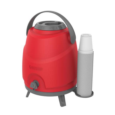 Botijão Térmico com Porta Copos Aspen 12LT Vermelho Soprano Imagem de Botijão Térmico com Porta Copos Aspen 12LT Vermelho Soprano