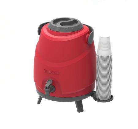 Botijão Térmico com Porta Copos Aspen 9LT Vermelho Soprano Imagem de Botijão Térmico com Porta Copos Aspen 9LT Vermelho Soprano