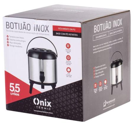 Botijão Térmico em Inox c/ Torneira 5,5 L Onix 1257 - Paramount Imagem de Botijão Térmico em Inox c/ Torneira 5,5 L Onix 1257 - Paramount