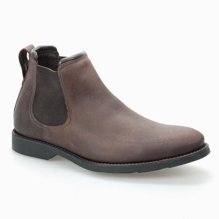 Imagem de Botina Bota Trabalho Masculino De Couro Mustang Brown Marrom Leve Confortavel Resistente