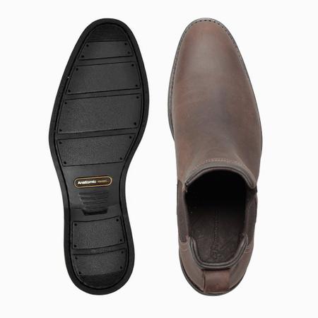 Imagem de Botina Bota Trabalho Masculino De Couro Mustang Brown Marrom Leve Confortavel Resistente