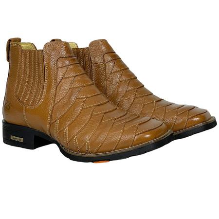 Bota escamada masculina bico cheap quadrado