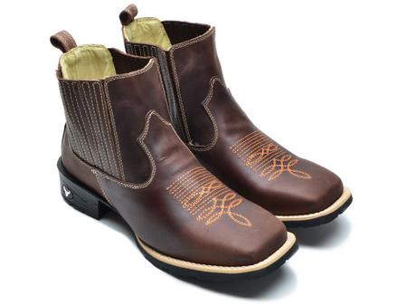Imagem de Botina Masculina Bota Cano Curto Country Brete Boots Texana Bico Quadrado