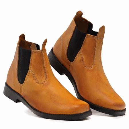 Bota botina caterpillar masculina em couro legitimo resistente