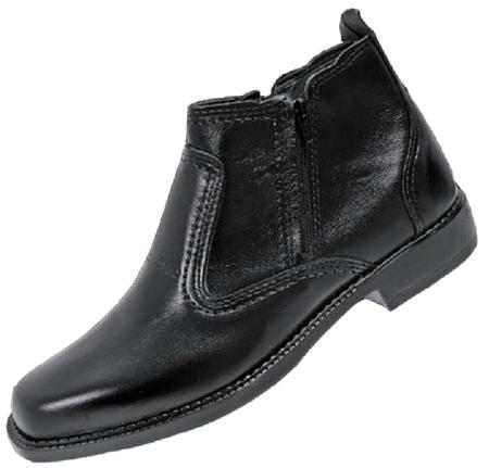 Imagem de  botina preta em couro tamanho 38 bota com ziper dos dois lados solado costurado botinha forrada