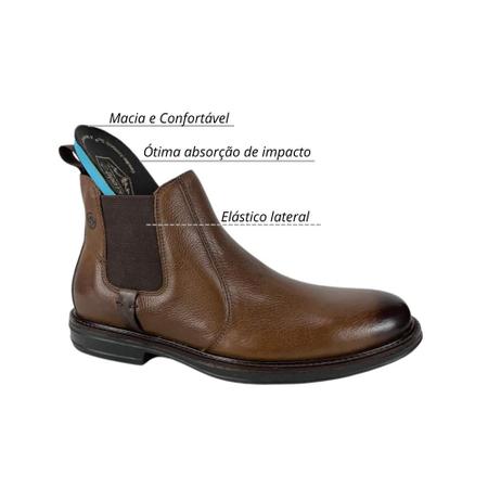 Botina Social Original Anatomic Gel Couro Floater Touch Troy Castanho Ref. 8711 Imagem de Botina Social Original Anatomic Gel Couro Floater Touch Troy Castanho Ref. 8711