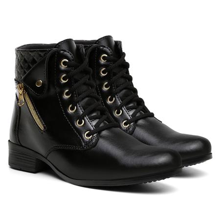 Botinha feminina Coturno Bota Cano Curto Salto Baixo Moda inverno