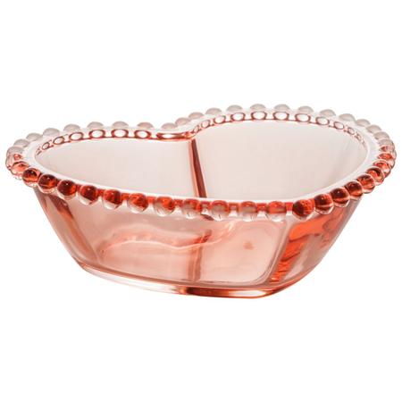 Imagem de Bowl 18 cm de cristal rosa coração Pearl Wolff - 28457