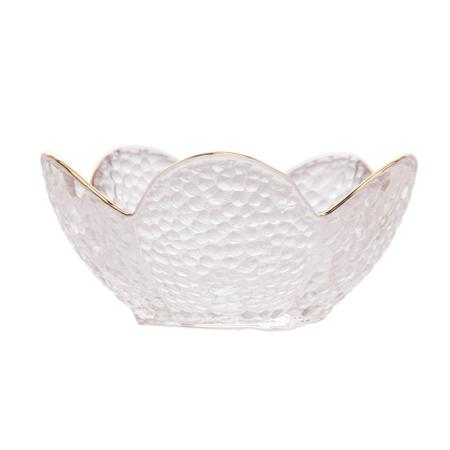 Imagem de Bowl de Cristal Martelado com Borda Dourada Taj Flor 9cm X 5cm - Wolff