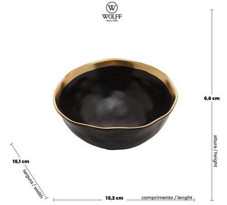 Imagem de Bowl de porcelana preto e dourado dubai wolff