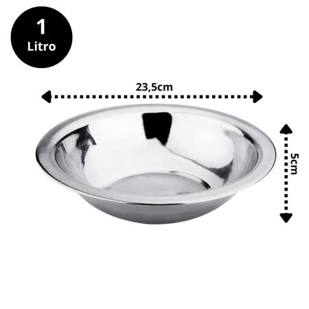 Imagem de Bowl Saladeira Aço Inox 24cm Master Cook 1 Litro - Fratelli