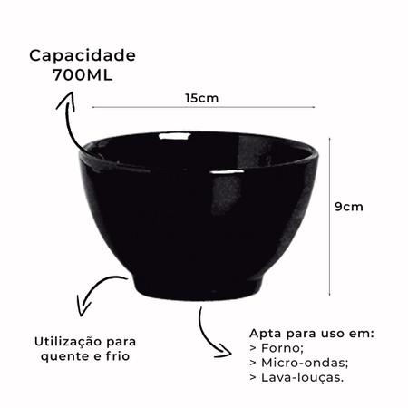 Imagem de Bowl Tigela Cumbuca Feijoada Sopeira Cozinha Cerâmica Redondo 700ml