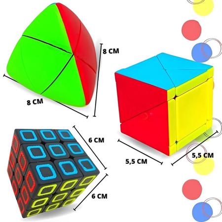 Kit 6 Cubos Magico Melhor Presente Para Criança Adolescente