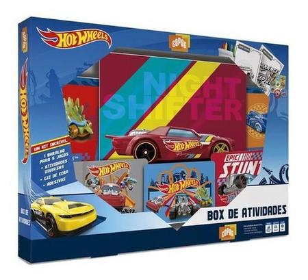 Imagem de Box Atividade Hot Wheels Jogo Brinquedo Colorir Pintar Carta