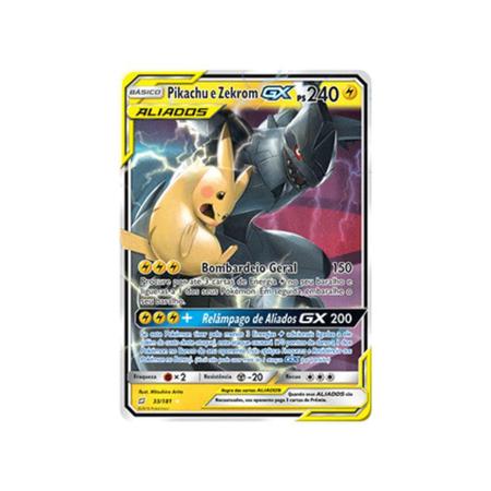 Coleção box baralho de batalha de liga reshiram e charizard gx pikachu e  zekrom gx