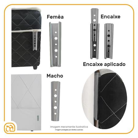 Imagem de Box + Cabeceira Cassis e Colchão Casal - Ortobom - ISO SuperPocket - 138x188x60cm Branco