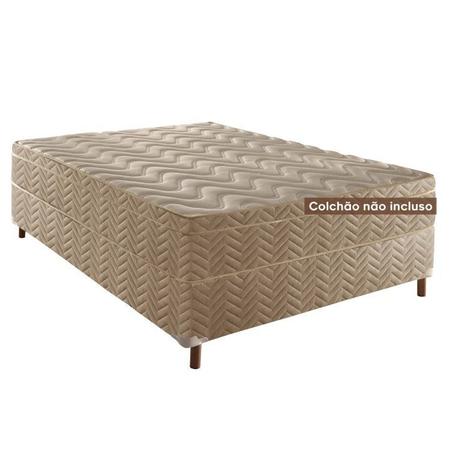 Imagem de Box Casal Florença 42x138x188cmcom Colchão Casal Molas Ensacadas Júlia 28x138x188cm Rustico Bege