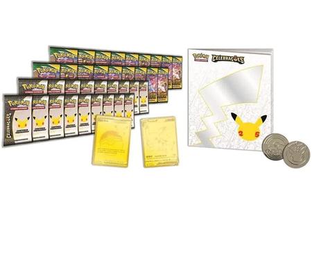 Box Dourada Pokémon Celebrações Cartas Pikachu e Pokebola - Caixa Vazia