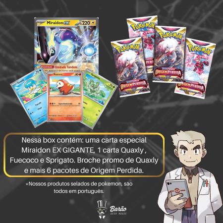 Box Pokémon Coleção Paldea Fuecoco com Broche e Carta Gigante Koraidon EX  Copag - Deck de Cartas - Magazine Luiza