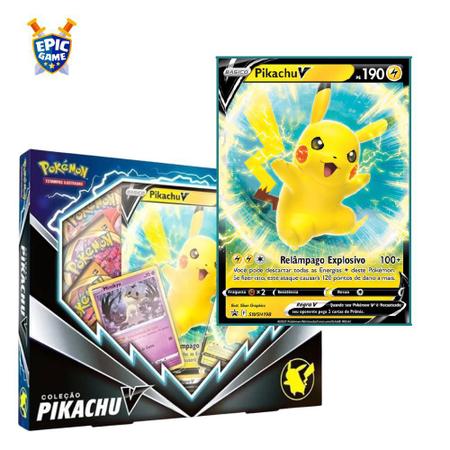 Box Coleção Pikachu V Pokemon Carta Jumbo Copag - Ri Happy