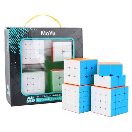 Caixa 4 Cubos Mágicos 2x2 + 3x3 + 4x4 + 5x5 Moyu Cor Da Estrutura