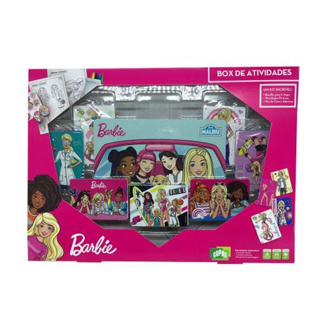 Box De Atividade Barbie Jogo Brinquedo Carton Colorir Cartas, Copag,  Multicor