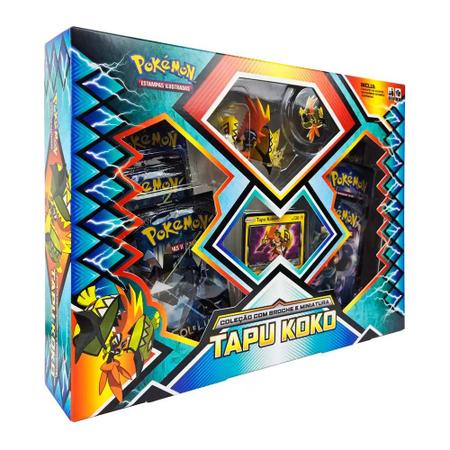 Box de Cartas - Pokémon - Tapu Koko - Miniatura - 37 Cartas - Copag