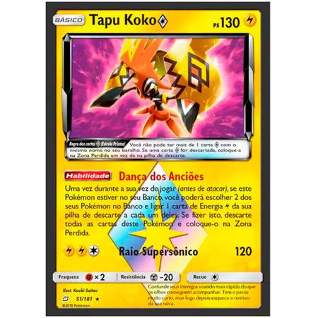 Box de Cartas - Pokémon - Tapu Koko - Miniatura - 37 Cartas - Copag - Deck  de Cartas - Magazine Luiza