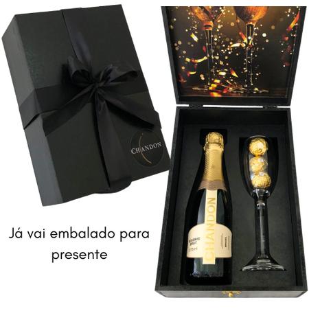 Imagem de Box Espumante Chandon + Taça Vidro + Bombom Ferrero Rocher