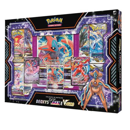 Coleção de Batalha Pokemon Box Premium Deoxys Vmax e Deoxys V-Astro - Copag