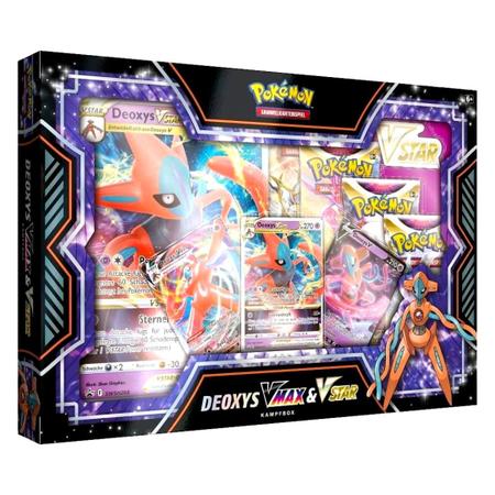 Pokemon Box Coleção de Batalha Vmax e V-Astro Deoxys ou Zeraora - Solo  Sagrado Cards