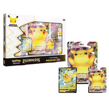 Jogo de Cartas - Pokemon - 25 anos - Coleção Premium - Pikachu VMax - Copag