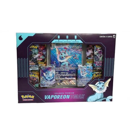 Cartas Pokémon Box Coleção Premium Vaporeon VMAX - Copag