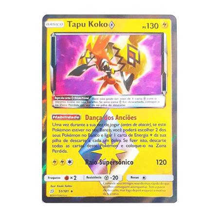 Card Game Pokémon Tcg Box Sol E Lua Tapu Koko Lacrada Copag - Deck de  Cartas - Magazine Luiza
