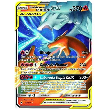 Pokémon Box Reshiram e Charizard-GX Aliados