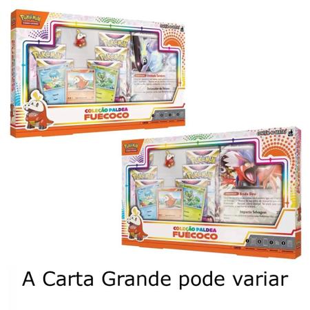 Box Pokémon Coleção Paldea Fuecoco com Broche e Carta Gigante Koraidon EX  Copag