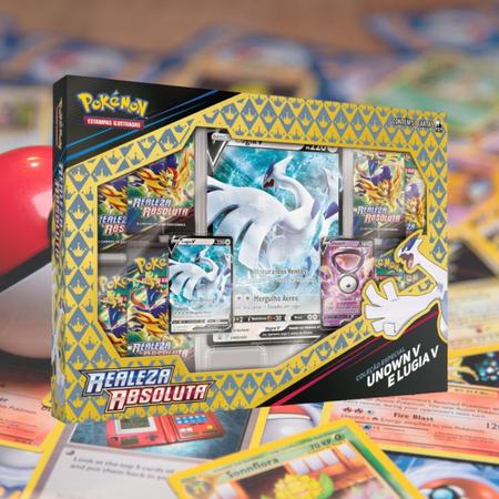 Box Cartas Pokémon Realeza Absoluta Lugia V e Unown V