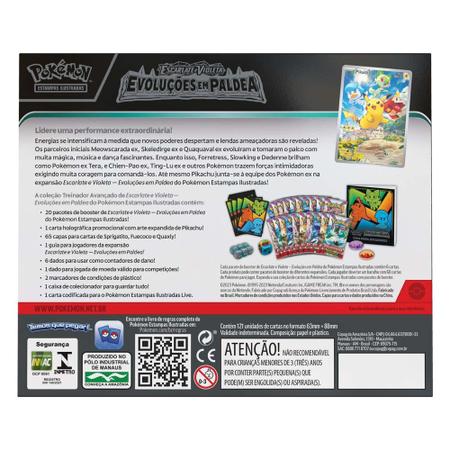 Imagem de Box Treinador Avançado Pokemon Escarlate e Violeta 2 Evoluções em Paldea 121 Cartas Copag