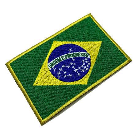 BP0403T21 Bandeira Brasil Patch Bordado Termo Adesivo - BR44