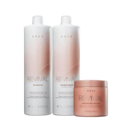 Imagem de Braé  Revival Shampoo 1000ml + Condicionador 1000ml + Máscara 500g