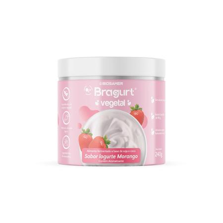 Imagem de Bragurt Vegetal - Iogurte Vegano - Sabor Morango - 12 porções