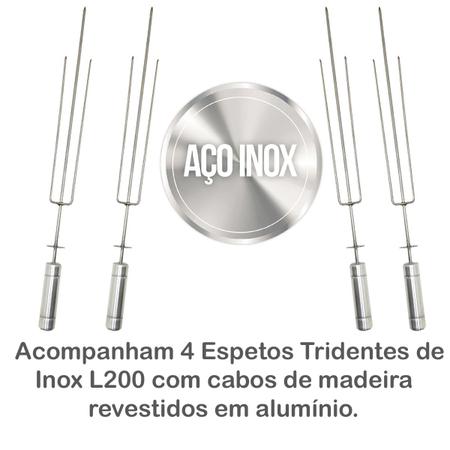 Brasa Grill: Kit Combo Inox Churrasqueira Elétrica Giratória 4 Espetos Bi Volts Imagem de Brasa Grill: Kit Combo Inox Churrasqueira Elétrica Giratória 4 Espetos Bi Volts